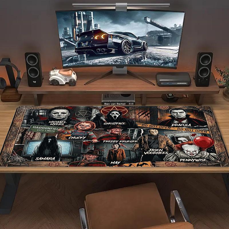 Horror Movie Series Color Mouse Pad Large Gaming Table Cushion Non-slip Laptop Tablet Big Mousepad XXL Mat Mini PC Playmat With Lock edge