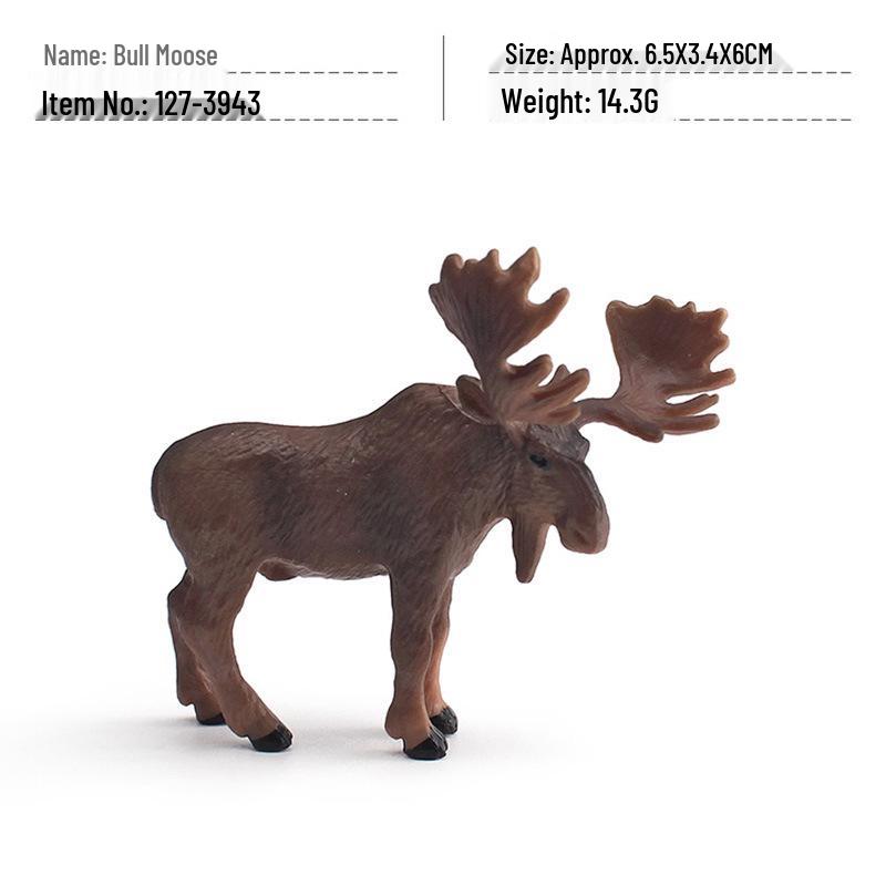 Wild Animal Simulation Set: Reindeer, Brown Bear, Antelope, Beaver, Squirrel, Gray Wolf - Children's Cognitive Ornament