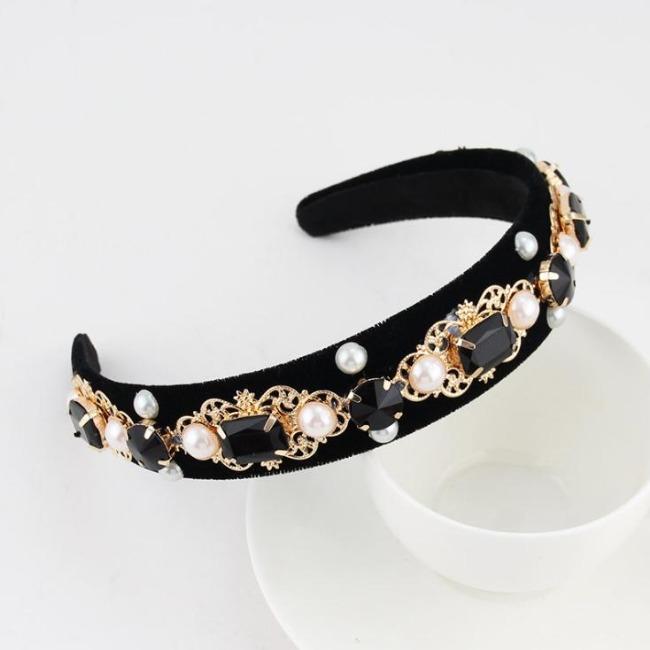 

43 Цвета Новые Роскошные Блестящие Стразы Ободки Для Женщин Элегантный Барочный Драгоценный Камень Обруч для Волос Модные Повязки для Волос Аксессуары для Волос