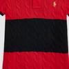 Polo Ralph Lauren SS24 Color Block Striped Cable Knit Logo Embroidered Slim Fit Short Sleeve Polo Shirt Women Tops Black WMPOKNINCU20898-001