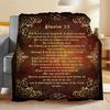 1pc Psalm 23 Flannel Throw Blanket Soft, Warm, All-Season Religious Gift with Inspirational Scripture