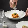 Ceramic Plates Household New High-Value Soup Plate Salad Plate Creative Pattern White Tableware Western Food Shallow Bowl