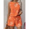 2026 European and American Cross-border Foreign Trade Summer Casual Sleeveless Vest Women's Clothing Comfortable Crew Neck Shorts Set Advanced Texture