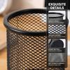 Black Metal Small Pen Holder, Compact Desk Pencil Cup, Square Space-Saving Organizer for Office Home