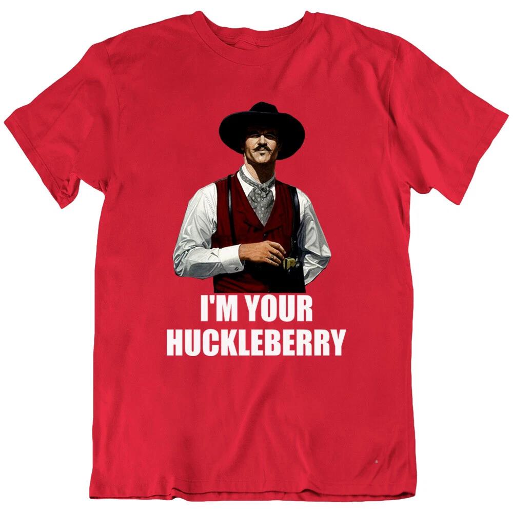 I M YOUR HUCKLEBERRY Quote Cowboy Gun Army Military retro Funny T Shirt New 3XL