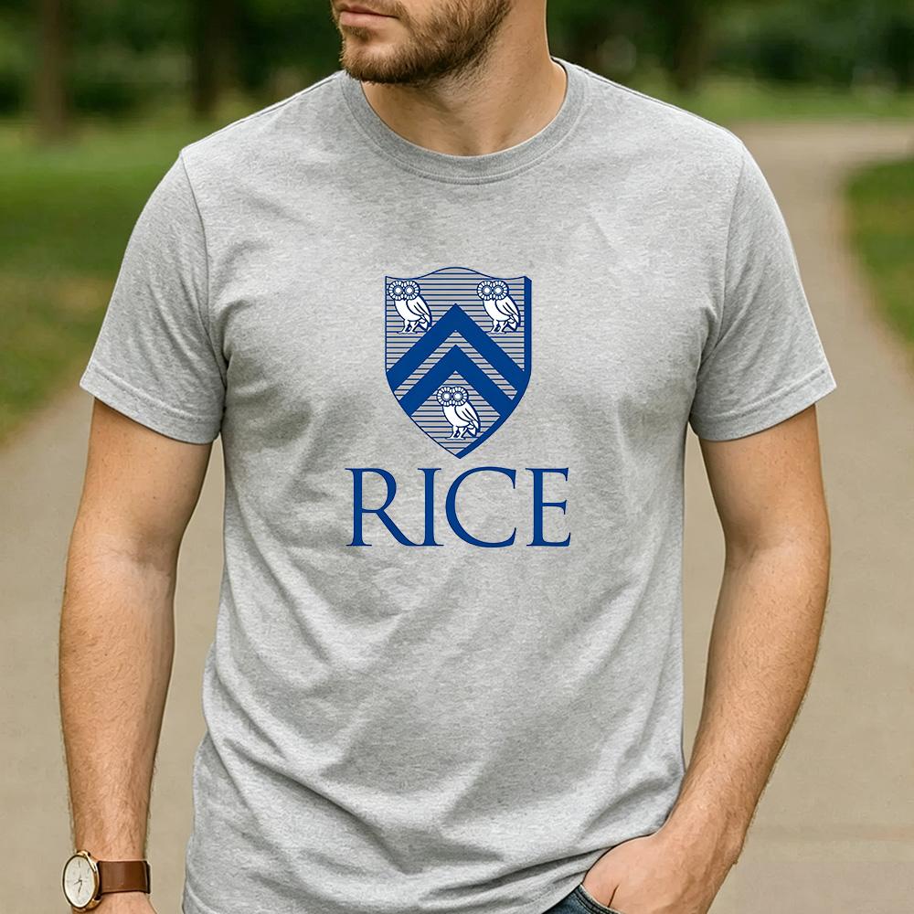 Vintage Rice University Houston Owl Shield Crest Aesthetic Graphic T Shirt Unisex Crew Neck Short Sleeve Alumni Gift Top