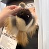 Hip Hop Nerzfell Schlüsselanhänger Herren Verkündigungs-Vogel Anhänger Schlüsselring Tasche Schlüssel Schmuckstück Echtes Fell Spielzeug Pompon Anhänger Geschenke Damen