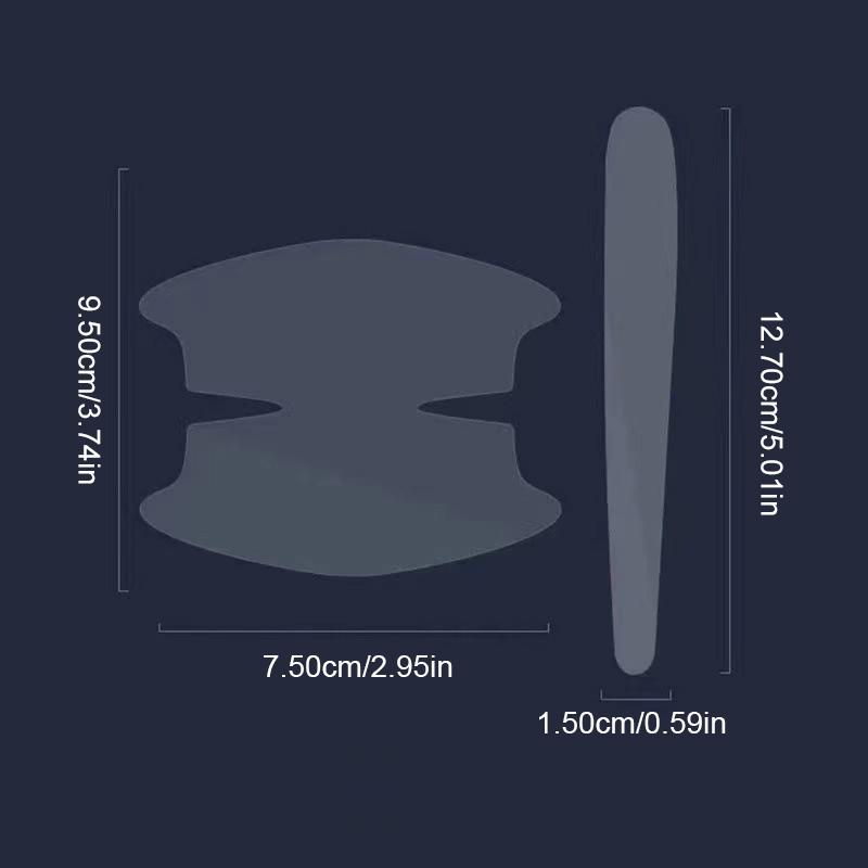SEAMETAL 8PCS Universal Car Door Handle Bowl Scratch Protective Stickers Transparent Car Handle Anti-collision Protection Strip