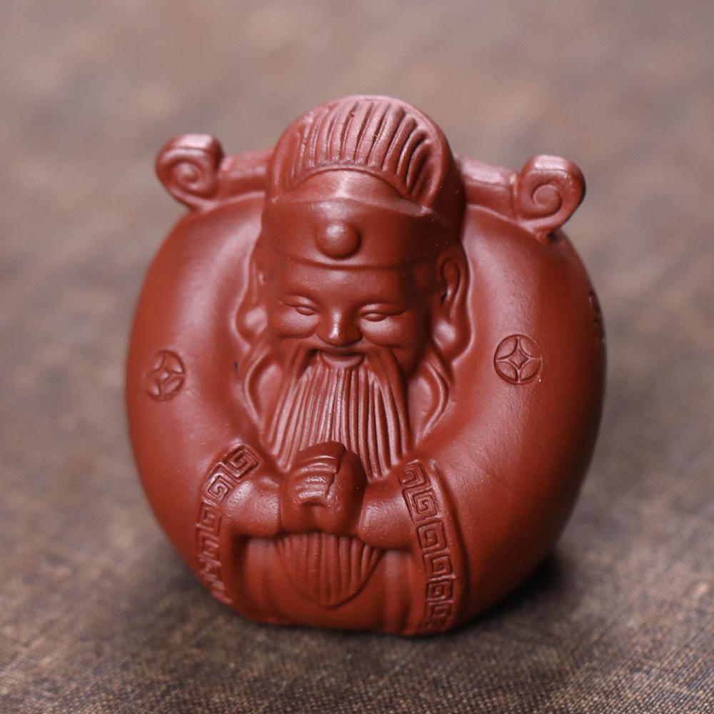 Исинская Цзыша Бог Богатства Чайный Питомец Эстетичная Цветочная Ваза Ландшафтный Дизайн Чайная Фигурка Игрушки для Игры Чайная Статуэтка Украшения Можно Выращивать