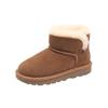 Classmate Leather Wool Mouth Children's Snow Boots Winter Fleece Thickened Thermal Cotton Shoes Simple Versatile Girls Boots