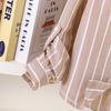 Children Shirt 2025 Autumn New Boys And Girls Casual Color Block Vertical Striped Outerwear Base Long Sleeve Shirt Top