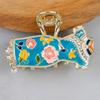 enamel Chinese Style Hair Claw Pearl Metal Shark Clip Cheongsam Design Hair Clip  Girls