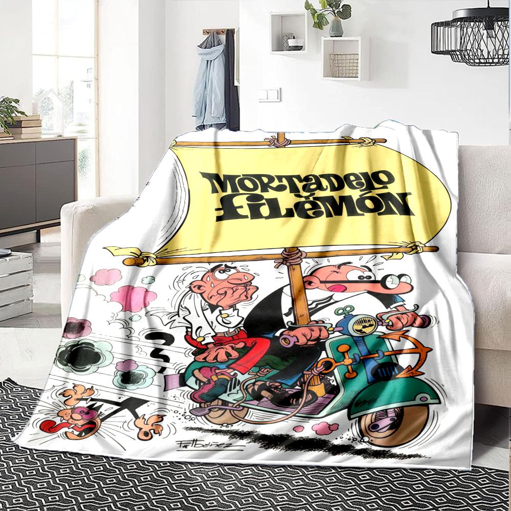 Mort Phil Mortadelo Y Filemon Blanket, High quality Comfortable for All Seasons, Home Decor, Warmth and Comfort