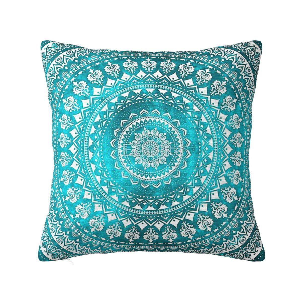

Мандала Бирюзовая Наволочка Подушка Комфорт Декоративная Подушка Диван Декоративные Подушки Используется для Дома Спальни Гостиной 22x22Inch