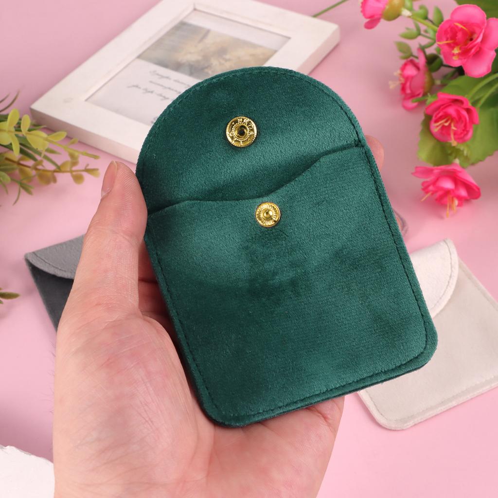 1/10 piece short plush jewelry packaging bag buckle bag ring earring bracelet necklace storage wedding party chic gift bag