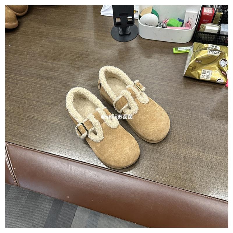 

Версия из коровьей кожи хлопковые туфли ремень с пряжкой теплые женские осенне-зимние бархатные хлопковые туфли пушистые туфли 39 легкие хаки