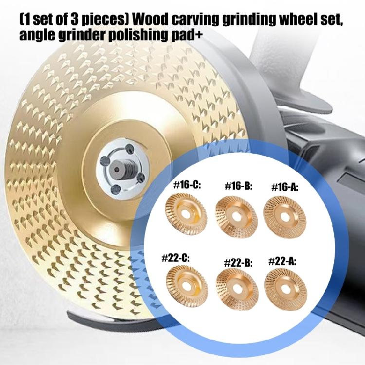 3Pcs Angled Grinder Accessories Wood Grinding Polishing Wheel Rotary Disc Angled Grinder Wood Carving and Rotary Burr Rasp Set Abrasive Disc