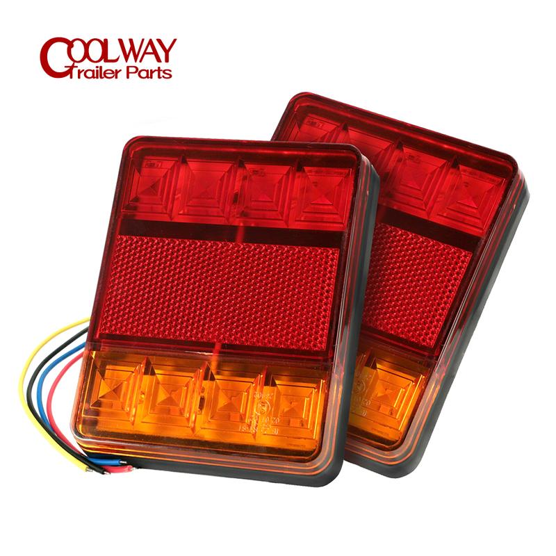 

(2PCS/1PAIR) 12V Waterproof 8 LED Tail Light Rear Lamps for Boat Trailer RV Camper Caravan - Automotive Tail Lights