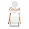 Nordic Round Mirror Makeup Vanity Home | Drawer and Stool | 60.5cm