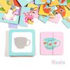 Montessori Wooden Shadow Puzzle Games For Kids Fruits Animals Cognition Matching Toy Learning Education Board Puzzle Game Gifts