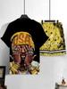 Men's Summer New Letter Pattern Printed Comfortable Breathable Round Neck T-shirt Drawstring Shorts Set Outdoor Street Wear