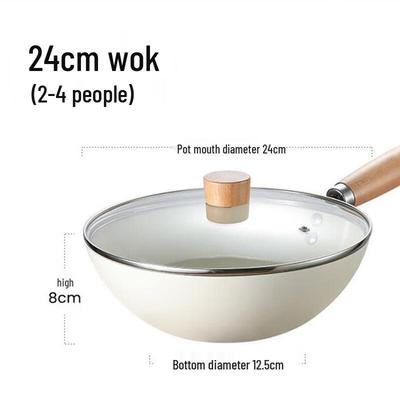 Yetele White Ceramic Non-Stick Frying Pan