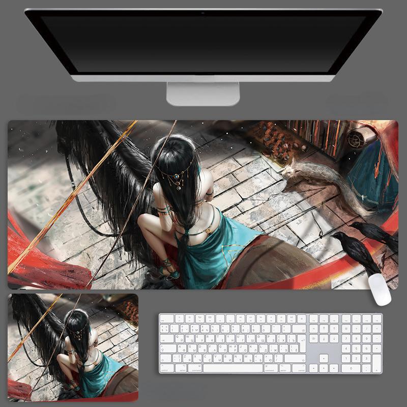 Anime billentyűzet Sexy Nude HD Print nagy egérpad gumi játék egér matrac nagy mellek csúszásmentes asztali pad