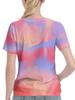 Women's T-shirt Abstract Tie Dye Print Color Gradient Pattern Casual Crew Neck Top