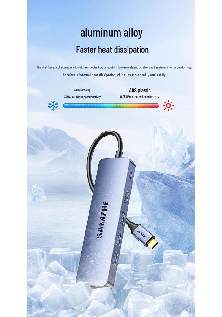 Mountain Lake Type-C Multiport Dock: HDMI, USB, Ethernet, Six-in-One Converter and Splitter