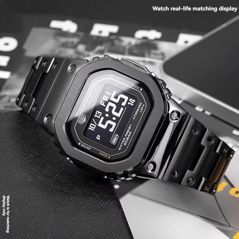 Mod Kit DWH5600 Gehäuse Für Casio 3516 DW-H5600 DW-H5600MB Modifikation Metalllünette Edelstahlarmband Silber Schwarz Uhrenteile