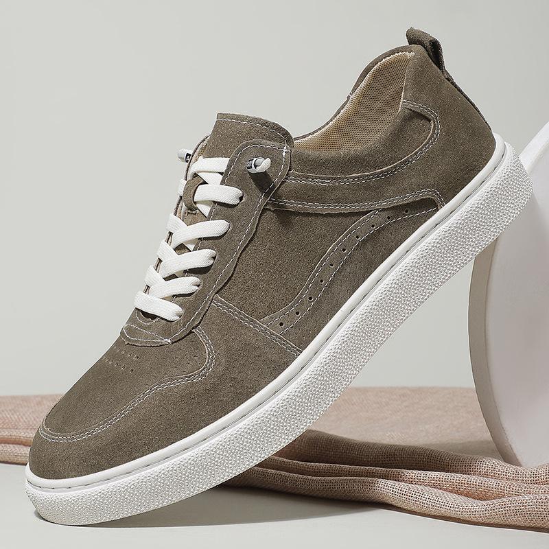 New Shoes for Men Genuine Leather Casual Shoes Designer Flat Skateboard Shoes Youth Lace-up Sneaker