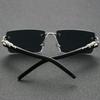 1 Pc Fashionable Women Men Sunglasses Frameless Rectangular Personalized Sunglasses for Daily Life Vintage Sun Glasses