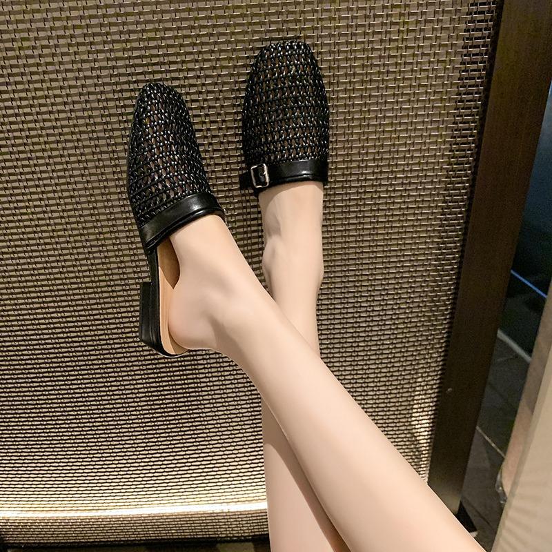 

Мода 2025 Новая Натуральная Кожа Острый Носок Высокие Каблуки Сетка Каблуки Сандалии Повседневные Летние Серебристые Шлепанцы Платье Сандалии 35 чёрный