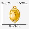 6pcs Simple Geometric Oval Water Droplets Real Gold Plated Stainless Steel Charms For Jewelry Making Supplies DIY Heart Pendant