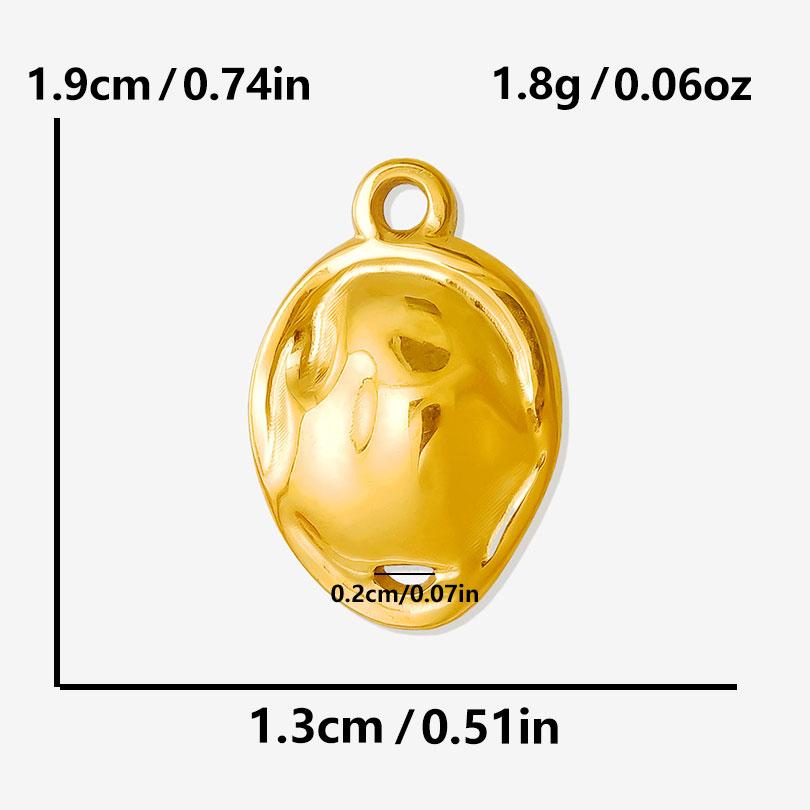 6pcs Simple Geometric Oval Water Droplets Real Gold Plated Stainless Steel Charms For Jewelry Making Supplies DIY Heart Pendant