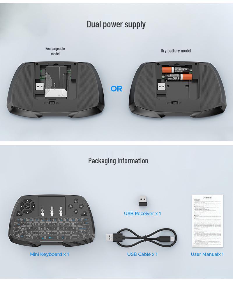 Rechargeable Wireless Backlit Keyboard & Air Mouse