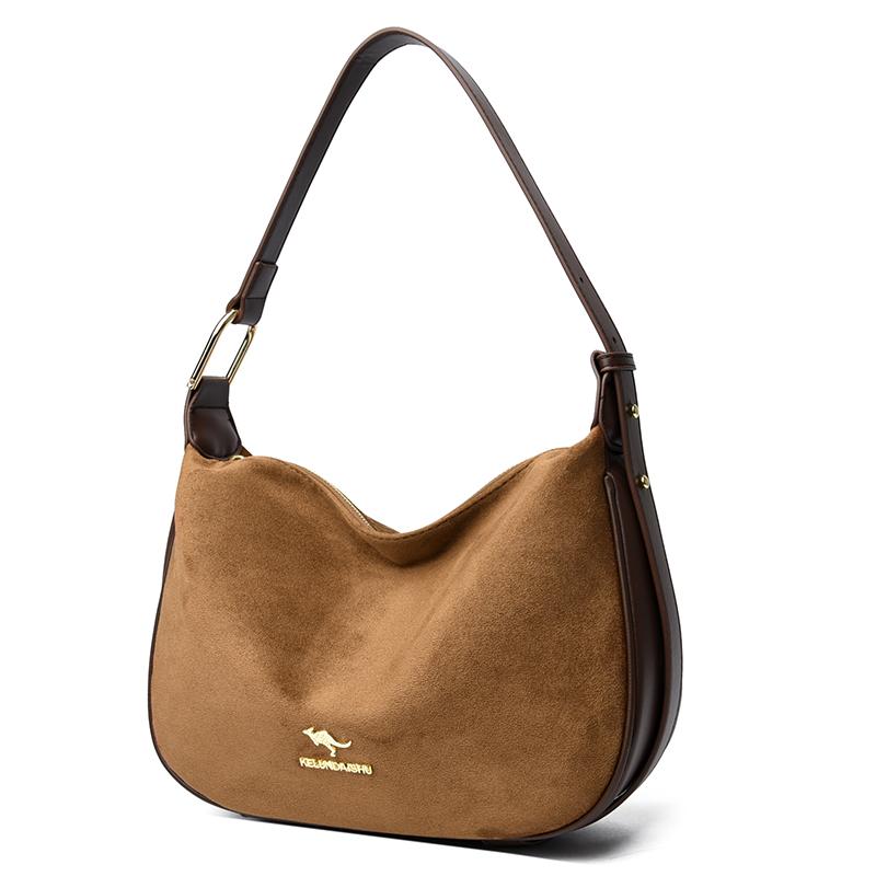 

2026 New Women s Faux Suede Women Shoulder Bag Strap Handbag with Zipper Closure Lightweight and Versatile for Everyday Wear
