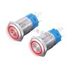 16MM Waterproof Metal Push Button Switch, Non-locking, Self-resetting, with Power Indicator Light, Compatible with 12V/24V Systems