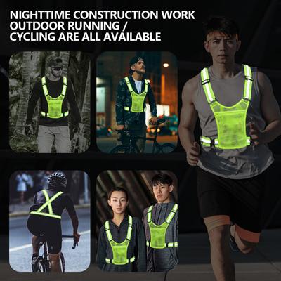 Reflexní bezpečnostní vesty Lehké nastavitelné elastické vesty Bundy Hi Vis reflexní pruhy pro řízení provozu Běh Cyklistika