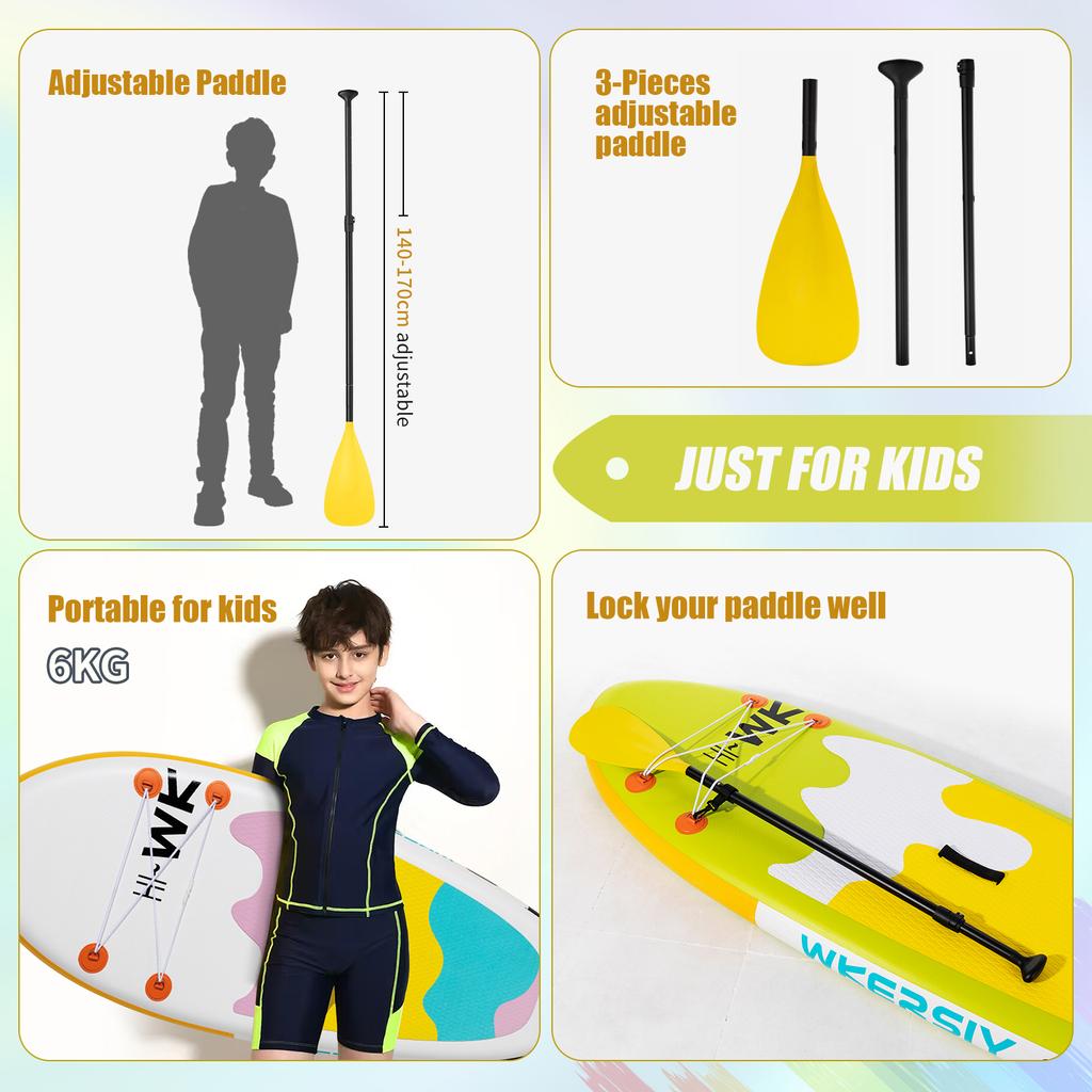 Inflatable Stand Up Paddle Board for Kids 8'x30''x6' Inflatable SUP Paddleboard Water Sport Surf