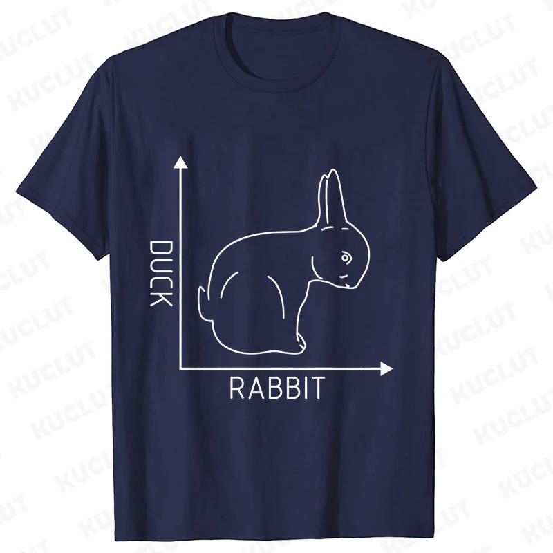 Duck Rabbit Fun Math T Shirt Birthday Gift for Men Funny Adult T-Shirt Men Short Sleeve Tshirt Men Funny Graphic Tee Shirt Tops