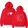 2025 Women New Heartbeat Printed Hoodie Autumn Winter Casual Loose Fashion O-Neck Long Sleeve Tops Pullover Fleece Sweatshirts
