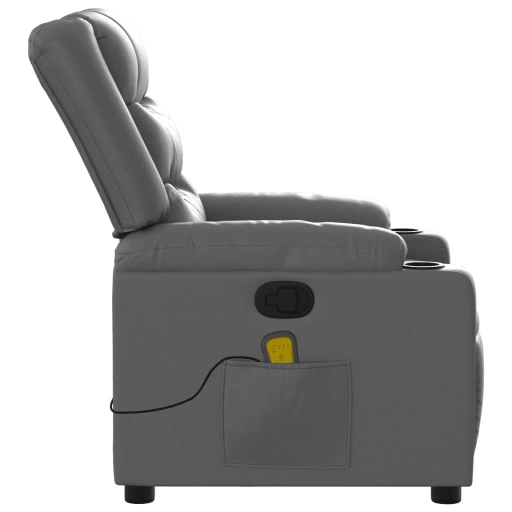 Massage Chair Relaxation Chair Grey Artificial Leather