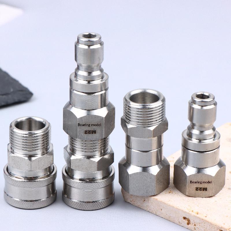 M22 14 mm/15 mm Obrotowe złącze myjki ciśnieniowej - 360° Bez zagięć Anti-Twist 5000 PSI Gwint zewnętrzny pistoletu do węża
