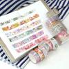 6 Stuks/Set Bloemplant Masking Tape Gouden Folie Washi Decoratieve Plaksticker Scrapbooking Dagboek Planner Kantoorbenodigdheden.