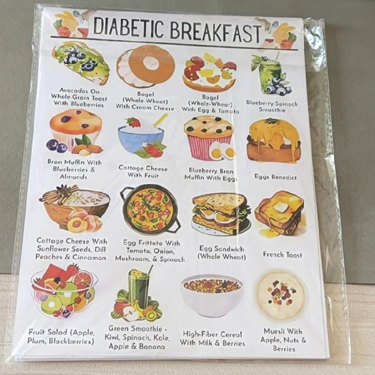 12 Pièces Tableau Alimentaire pour Diabétiques & Planificateur de Repas Liste d'Aliments pour les Courses pour Diabétiques Feuilles de Référence Alimentaire Diététique pour Diabétiques