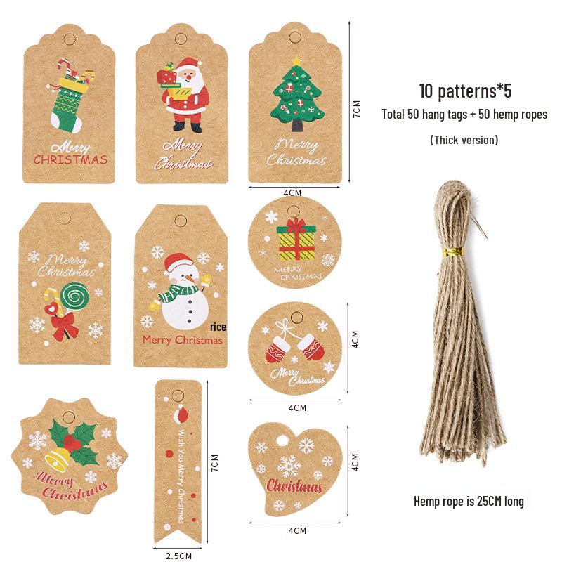 Thickened Santa Claus Christmas Hang Tags - Gift Decoration Cards
