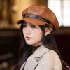 Korean Versatile Chain Beret Women Autumn and Winter British Style Windproof Octagonal Hat Outdoor Travel Retro Painter Hat