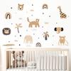 3Pcs Cartoon Boho Animals Wall Sticker Nursery Wall Stickers Children's Room Wall Decals Kids Room Decor Living Room Decoration