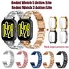 Diamantstropp og etui for Redmi Watch 5 Active Redmi Watch 3 Active/3 Lite Armbånd i rustfritt stål
